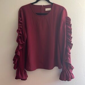 Rachel Parcell 5th Street Ruffle Long Sleeve Blouse, Never Worn